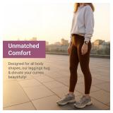 SATINA Brown Leggings for Women - High Waisted Brown Tights for Women - Buttery Soft Full Length Tummy Control Legging - Stretchy, Comfortable, and Non-See Through, XL