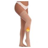 MERYLURE Warm Thick Thigh High Socks, Fleece Lined Stay Up Lace Top Stockings, Winter Tall Long Women Boots Leg Warmers (ONE SIZE)