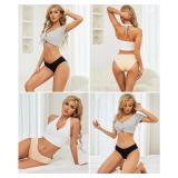 ALL OF SHE Womens Underwear Cotton Hipster Panties Breathable Sexy Cheeky Stretch Soft Ladies Bikini Underwear 6 Pack Size- Large