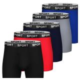 CONKEND Mens Boxer Briefs Cotton-Touch Polyester Breathable Sport Short Leg Underwear for Men 5PCS XL