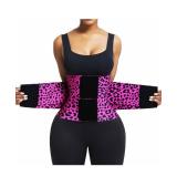 FeelinGirl Workout Waist Trainer Underbust Girdle Corsets Cincher Hourglass Corset Body Shaper for Women Rose Leopard L