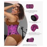 FeelinGirl Workout Waist Trainer Underbust Girdle Corsets Cincher Hourglass Corset Body Shaper for Women Rose Leopard L