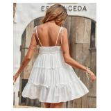 Narecte Summer Cami Dresses,Beach Dresses for Women,Boho Dress,Wedding Guest Dresses for Women,Sundresses White XL