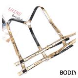 BODIY Women Fashion Harness Belt Gold Mirror Waist Belts Strap Reflective Rave Body Chain Accessory