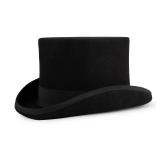 Punctualgood Wool Felt Top Hat Victorian Mad Hatter 6\" Magic Hat Gentlemen Performing Jazz Caps Rock Hat for Men Women Gift (US, Alpha, Small, Black)