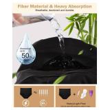 EcoPeriod Bamboo Period Underwear for Women Heavy Flow High Waist Postpartum Underwear Menstrual Leakproof Period Panties 3 Pack(Black + DeepGray + WineRed,L)