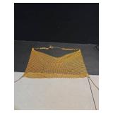 Womens Sexy Metallic Sequins Halter Crop Top Deep V Neck Backless Vest Shirt Clubwear Rave Outfit Gold,XS