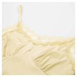 Belle Poque Women Slip Dress Vintage Style Spaghetti Strap Lace Nightdress V Neck Full Length Slip Light Yellow M