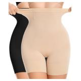 SIMIYA Shapewear Tummy Control Shorts for Women, 5-IN-1 Body Shaper High Waisted Girdle Boyshort Slip Short for Under Dresses Size- Medium