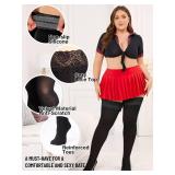 Moon Wood Plus Size Thigh High Stockings Women Sexy Lace Semi Sheer Stay Up Lingerie Thigh Highs Stockings