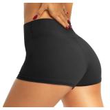 QGGQDD Workout Biker Shorts for Women - 3\"/5\"/8\" High Waisted Tummy Control Spandex Booty Shorts for Gym Yoga Volleyball Black,  L/XL