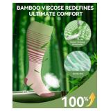 Azalencro Wide Calf Compression Socks for Women&Men Plus Size,20-30mmhg Knee High Compression Stocking Socks for Pregnant,Nurses,Travel(L)