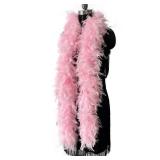 2 Yards 120g Turkey Chandelle Feather Boa for DIY Craft,Party Dancing Dress Up, Halloween Decoration-Light Pink