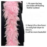 2 Yards 120g Turkey Chandelle Feather Boa for DIY Craft,Party Dancing Dress Up, Halloween Decoration-Light Pink