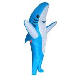 Poptrend Adults Inflatable Halloween Costumes Blow Up Blue Shark Costume for Halloween, Birthday Gift Cos Play Party(Blue Shark, One Size)