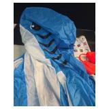 Poptrend Adults Inflatable Halloween Costumes Blow Up Blue Shark Costume for Halloween, Birthday Gift Cos Play Party(Blue Shark, One Size)