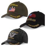 Liitrsh 3 Pcs Army Veteran Hat Us Military Hat for Men Flag American Baseball Cap Low Profile Cap Adjustable Embroidered Washed Veteran Hats for Men Women Soldier Unisex Gifts