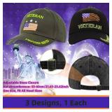 Liitrsh 3 Pcs Army Veteran Hat Us Military Hat for Men Flag American Baseball Cap Low Profile Cap Adjustable Embroidered Washed Veteran Hats for Men Women Soldier Unisex Gifts