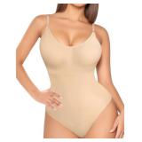 MooonGem Bodysuits for Women Tummy control, Seamless Shapewear Bodysuit for Women, Sleeveless V neck Tank Top Clothing Woman (Beige, Medium)