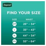 Depend Fresh Protection Adult Diapers, Incontinence Underwear for Men, Disposable, Maximum, Extra-Large, Grey, 15 Count, Packaging May Vary