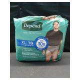 Depend Fresh Protection Adult Diapers, Incontinence Underwear for Men, Disposable, Maximum, Extra-Large, Grey, 15 Count, Packaging May Vary