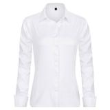 J.VER Womens Dress Shirts Long Sleeve Button Down Shirt Wrinkle-Free Business Casual Blouse Office Work Tops White Medium