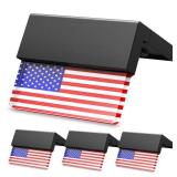 Ahaorigin American Flag Decorations Solar Fence Lights, 6 Pack UAS Flag Solar Lights Outdoor for Fence with RGB & Warm White Mode, Waterproof Deck Fence Lights Solar Powered for Patriotic Decor