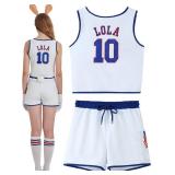 Halloween Cosutme for Women 2026 Basketball Gilets T-Shirt Outfit and Gloves Head Scarves Footwear Accessories,L White
