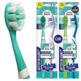 GuruNanda Butter On Gums Toothbrush, ADA Accepted, with 8000+ Ultra Soft Softex Bristles for Sensitive & Receding Gums, Perfect for Whiter Teeth, 2 Ct (Pack of 2) PLUS  4 Ct Flossers x4
