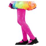 VINICUNCA Girls High Waist Fishnet Tights Dance Tights for Girls Socks Seamless Rhinestone Fishnet Stockings (Small, Rose)