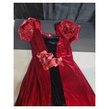 Vibsion 1800s Regency Dress for Women Victorian Wine Velvet High Waist Dresses Medieval Renaissance Costume M (see description)