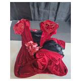 Vibsion 1800s Regency Dress for Women Victorian Wine Velvet High Waist Dresses Medieval Renaissance Costume M (see description)