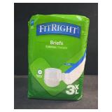 FitRight Bariatric Adult Diapers, Ultra Heavy Absorbency, 3XL (Waist Size 65in-84in), 12 Count, Disposable Incontinence Briefs for Men and Women, Moisture-Wicking, Leak Protection