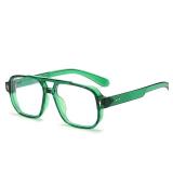 PORADAY Blue Light Blocking Glasses for Women Men 70s Retro Square Aviator Eyeglasses Rectangle Computer Eyewear(Clear Green)