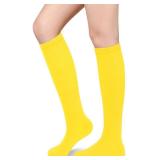 Sarfel Yellow Knee High Socks Long Yellow Socks Women Neon Outfit for Womens Tube Sock Neon Accessories Knee High Stockings