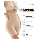 KLVEE Shapewear for Women Tummy Control, High Waisted Body Shaper Shorts Butt Lifting Thigh Slimmer Shapewear Under Dress Nude, L