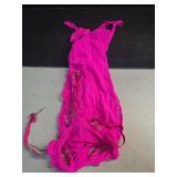 RSLOVE Babydoll Lingerie for Women Chemise - Fishnet Bodysuit Womens Sleepwear with Stocking Sexy Dress Bodystocking One Size Neon Pink M/L