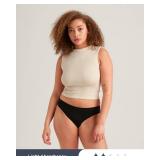 saalt Seamless Thong Period Underwear - Light Absorbency - Comfortable, Thin, Keeps You Dry from All Leaks (Small, Volcanic Black)