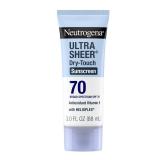 Neutrogena Ultra Sheer Dry-Touch Sunscreen Lotion SPF 70, Broad Spectrum, Water Resistant 80 Min, Oil-Free, Oxybenzone-Free, Non-Comedogenic, Matte Finish, Body Sunscreen, Travel Size 3 Fl Oz