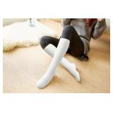 BomKinta Pilates Socks with Grips for Women Yoga Grippy Slouch Scrunch Sock Slipper Socks for Barre Workout Hospital Size 5-11 3 Pairs All White