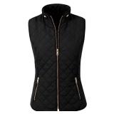 NE PEOPLE Womens Lightweight Quilted Zip Vest, Small