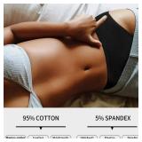 CULAYII Bikini Underwear for Women Seamless Womens Underwear Low Waist Cotton Panties for Women Hi-Cut Underwear Woman Packs(size L)