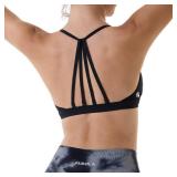 AUROLA Mercury Workout Sports Bras Women Athletic Removable Padded Backless Strappy Halter Light Support Gym Yoga Crop Top, L