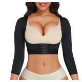 FeelinGirl Upper Body Shaper for Women Arm Shaping Sleeves Arm Lift Compression Garment Post Op Arm Control Black XL