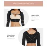 FeelinGirl Upper Body Shaper for Women Arm Shaping Sleeves Arm Lift Compression Garment Post Op Arm Control Black XL