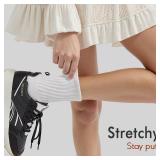 HONGTEYA Crew Socks for Women Cozy Cotton Slouchy Athletic Socks Slouch Boot Calf Workout Socks Size 5-11 (US, Alpha, One Size, Regular, Tall, White*1/Pink*1)