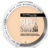 Maybelline Super Stay Up to 24HR Hybrid Powder-Foundation, Medium-to-Full Coverage Makeup, Matte Finish, 118, 1 Count