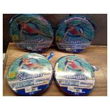 Pack of 4 SwimWays Spring Float Papasan Inflatable Pool Lounger with Hyper-Flate Valve - Aqua: 1 Person Capacity - Retail: $120