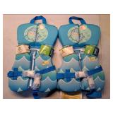 Pack of 2 - Speedo Infant Life Vest - Blue Shark: Nylon Swim Safety Jacket, Zipper & Buckle Closure - Retail: $70
