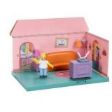 The SIMPSONS Living Room Diorama House Playset by JAKKS Pacific Includes 6cm Scale Homer Figurine and Accessories Fun Interactive Features for Kids